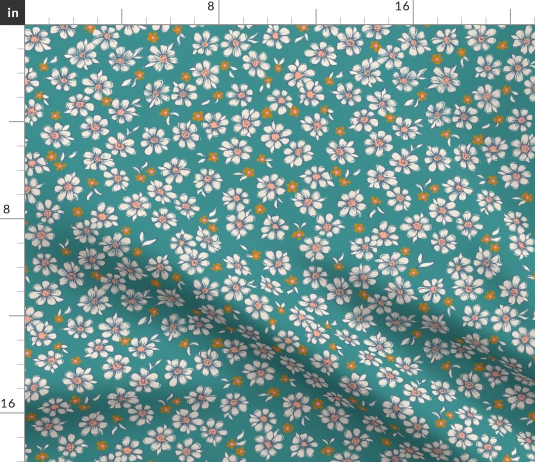 Dorthea Floral bright green LARGE 10 x10 inch