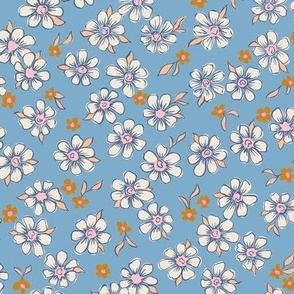 Dorthea Floral light blue LARGE