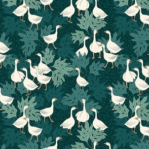 small //  emerald green geese botanical ducks