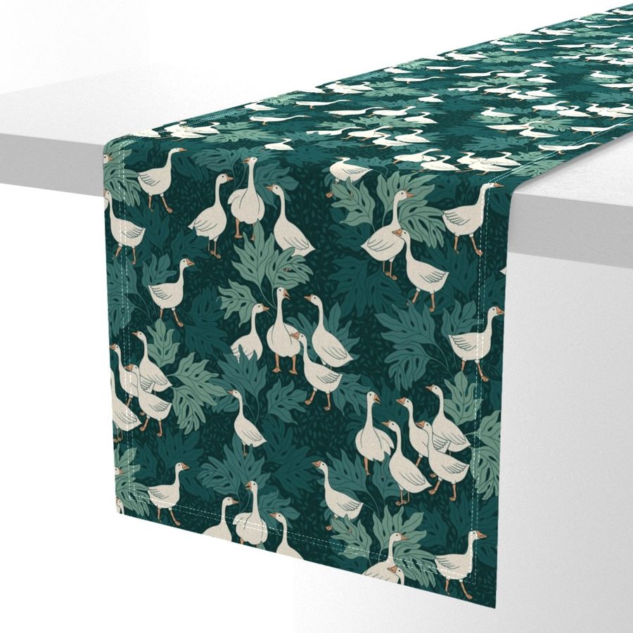 medium // emerald green geese botanical ducks