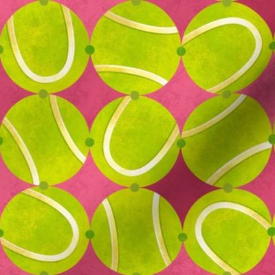 Small Mod Tennis Balls Pink | Harlequin Diamonds | Vintage 50s MCM