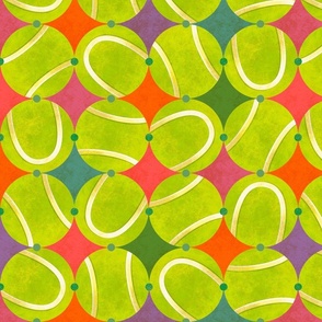 Mod Tennis Balls Colorful | Harlequin Diamonds | Vintage 50s MCM