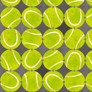 Mod Tennis Balls Gray | Harlequin Diamonds | Vintage 50s MCM