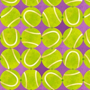Mod Tennis Balls Purple | Harlequin Diamonds | Vintage 50s MCM