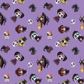 Day of the Dead purple tiny