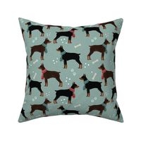 Winter Dobermans in Scarves Pattern, Grey