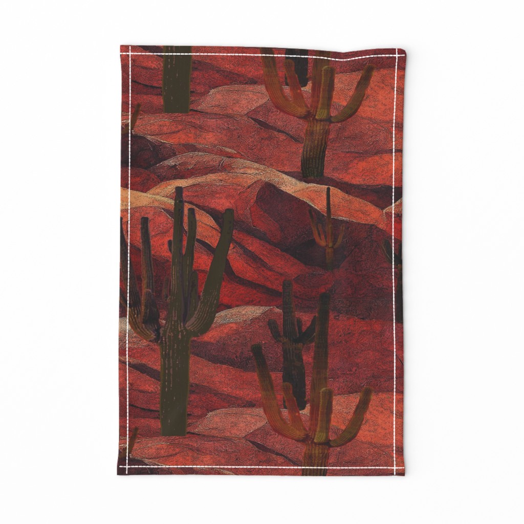 Arizona Desert Forest Saguaro Biome - Rust Green Ivory - Design 16354688