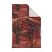 Arizona Desert Forest Saguaro Biome - Rust Green Ivory - Design 16354688