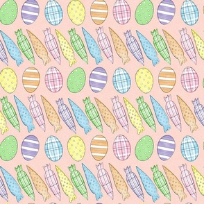 Easter Eggs and Carrots - Coral