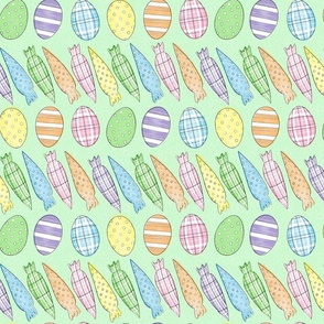 Easter Eggs and Carrots - Mint Green