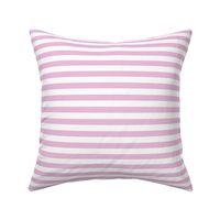 Pink and white Stripes Small half inch horizontal lines / pale light pastel pink for baby girl nursery