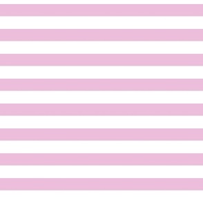 Pink and white Stripes Small half inch horizontal lines / pale light pastel pink for baby girl nursery