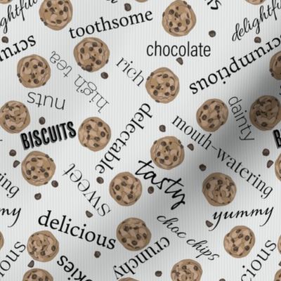 Chocolate Chip Cookies with sweet treat words