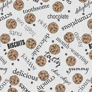 Chocolate Chip Cookies with sweet treat words