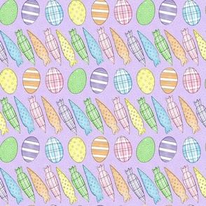 Easter Eggs and Carrots - Lilac