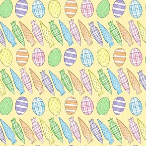 Easter Eggs and Carrots - Yellow