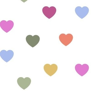 multi coloured heart polka dot lge