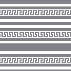 Naxos Large Greek Key Horizontal Stripe in Charcoal Gray