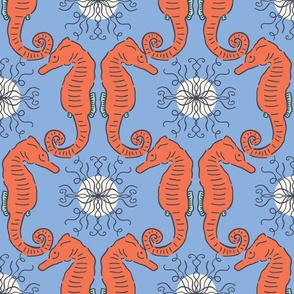 SEAHORSE RED AND BLUE