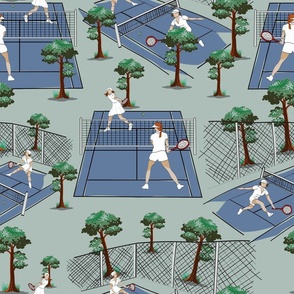 Retro Tennis Court Sport print
