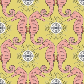 Seahorse yellow and peach