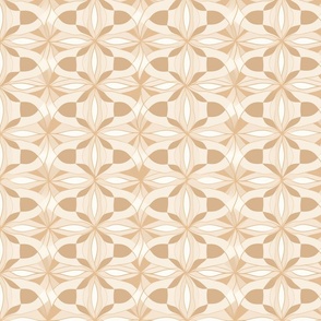 Beige Geometric Abstract Floral Pattern 