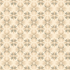 Neutral Toned Floral Bloom Seamless Pattern 