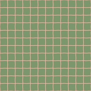 MEDIUM - Wavy Grid - Irregular Plaid Tennis Badminton Net - Camouflage Green