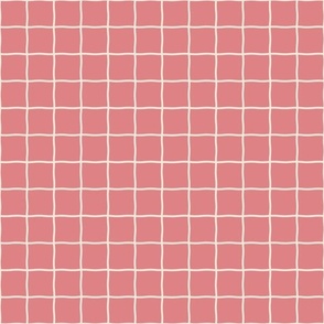 MEDIUM - Wavy Grid - Irregular Plaid - Tennis Badminton Net - Candy Pink