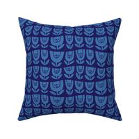 Wonky Tulips Silhouette Blue [Small]