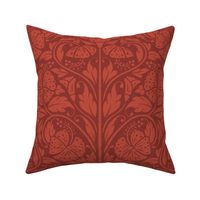 (J) hibiscus floral block print-ornate-chilli red-jumbo scale