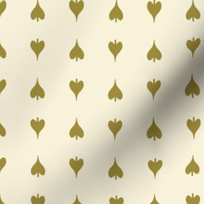 Simple Spade Heart Shaped Leaf Silhoette in Cream