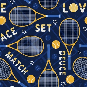 Tennis Rackets and Balls - Blue