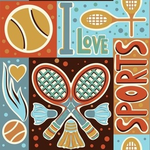 I love sport. Tennis rackets and balls