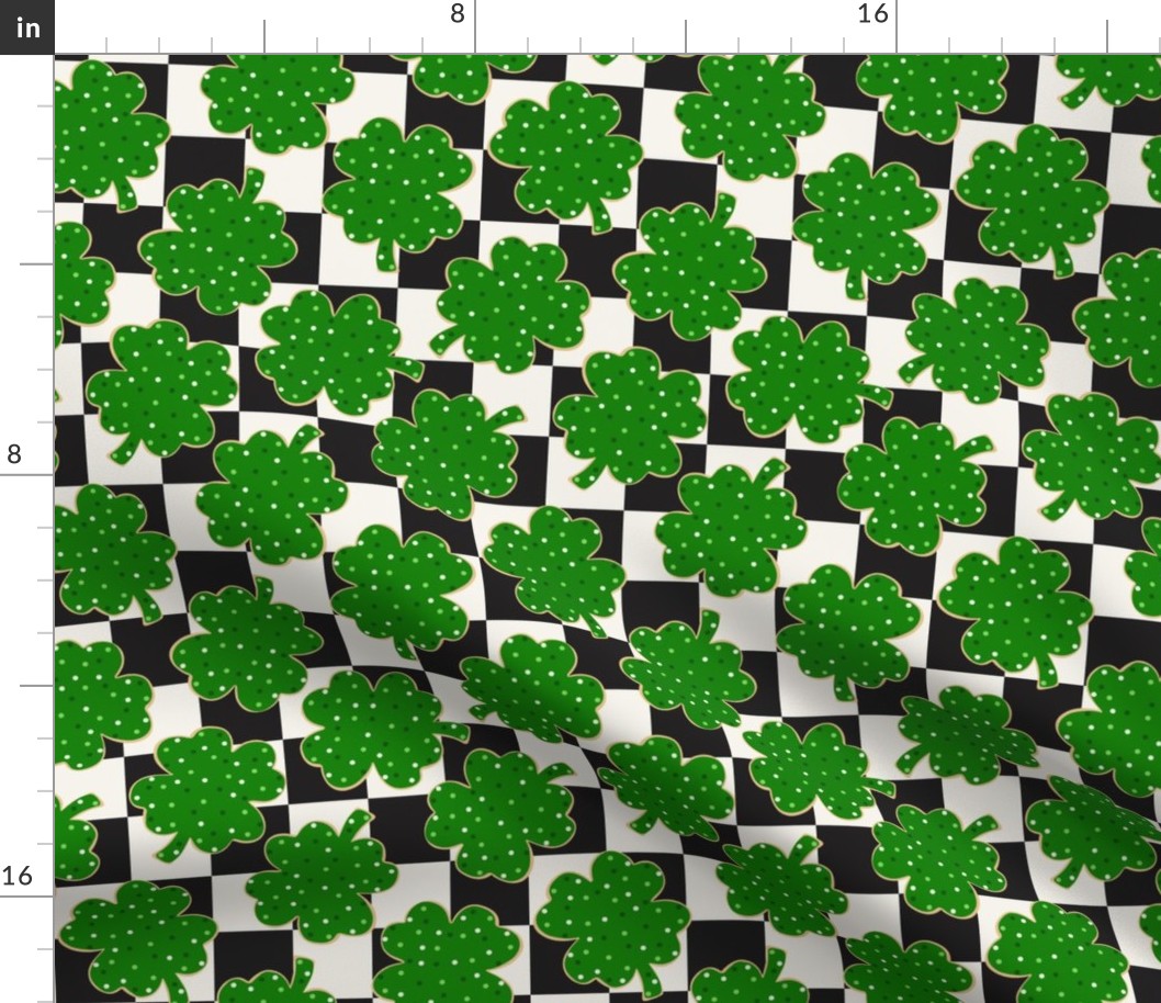 St Patricks Day Lucky Cookies Checker BG - Medium Scale