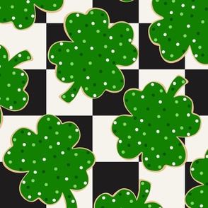 St Patricks Day Lucky Cookies Checker BG - XL Scale