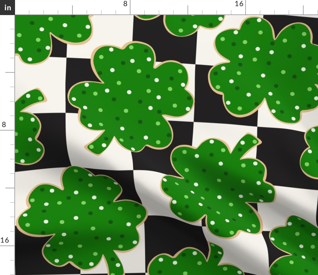St Patricks Day Lucky Cookies Checker BG - XL Scale