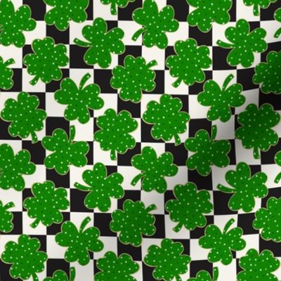 St Patricks Day Shamrock and Lucky Cookies Checker BG - XS Scale