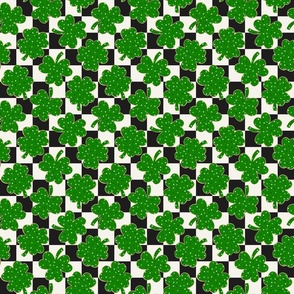 St Patricks Day Shamrock and Lucky Cookies Checker BG - Small Scale