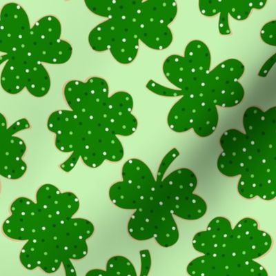 St patricks Day Shamrock and Lucky Cookies Green BG - Medium Scale