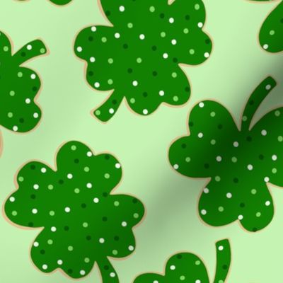 St patricks Day Shamrock and Lucky Cookies Green BG - Large Scale