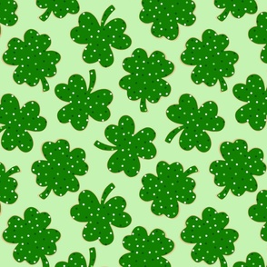 St patricks Day Shamrock and Lucky Cookies Green BG - Large Scale