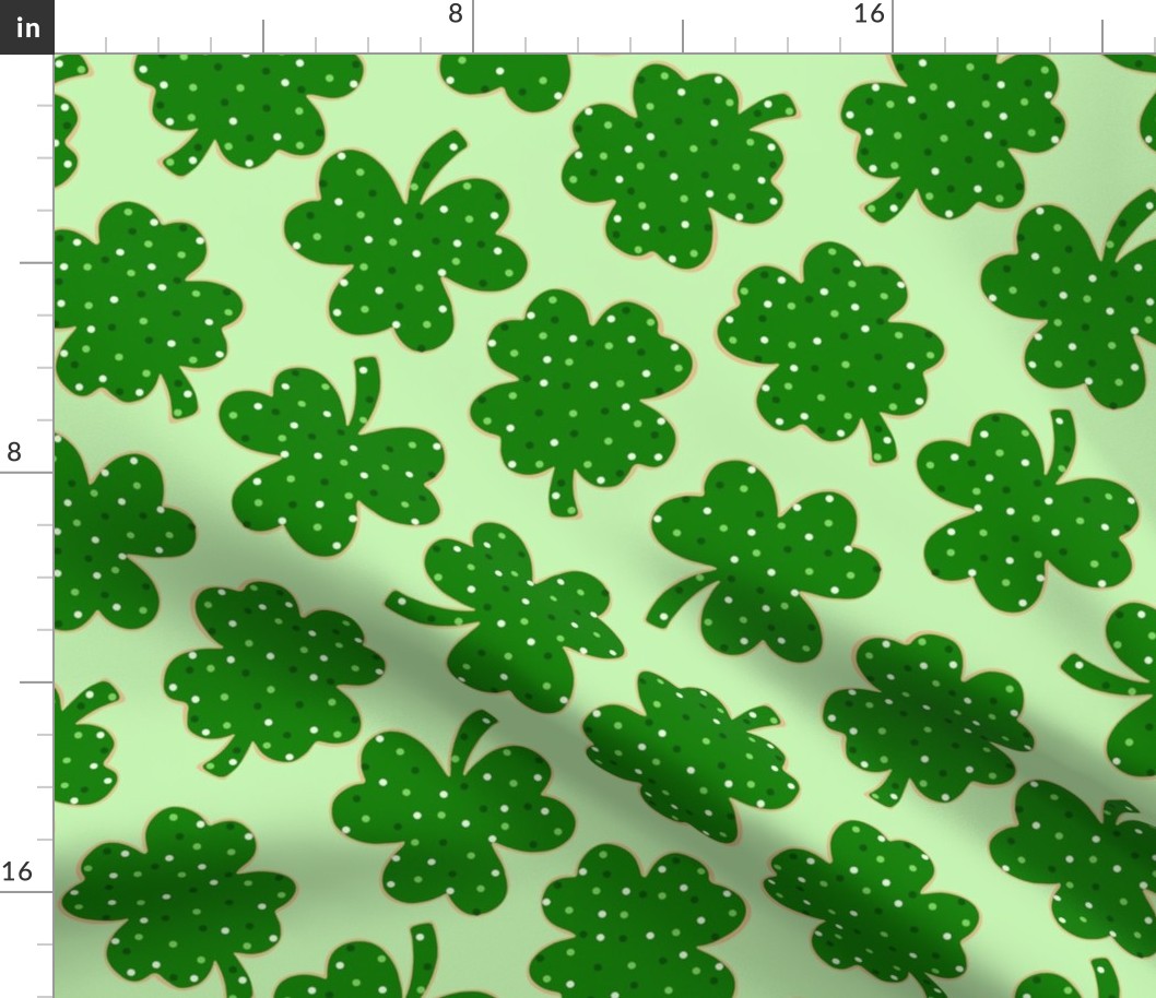 St patricks Day Shamrock and Lucky Cookies Green BG - Large Scale