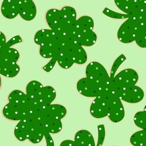 St patricks Day Shamrock and Lucky Cookies Green BG - XL Scale