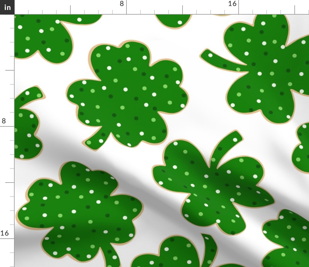 St Patricks Day Shamrock and Lucky Cookies White BG - XL Scale