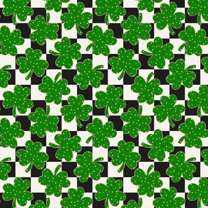 St patricks Day Shamrock Cookies Checker BG - Medium Scale