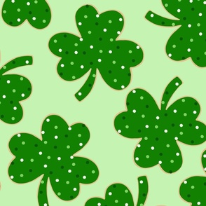 St Patricks Day Shamrock Cookies Green BG- XL Scale