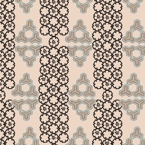 Medium - Black, Taupe, and Pinkish Beige, Warm Beige Background Neutral Abstract Geometric Shapes Chic Luxe Minimal Fashion Style