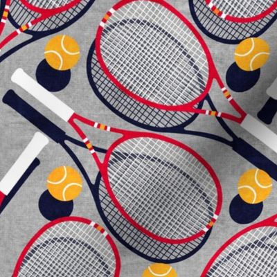 Rackets and Balls Multidirectional Tennis Print Large