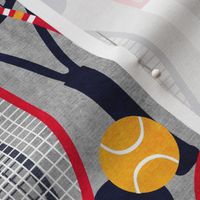 Rackets and Balls Vertical Tennis Print Large